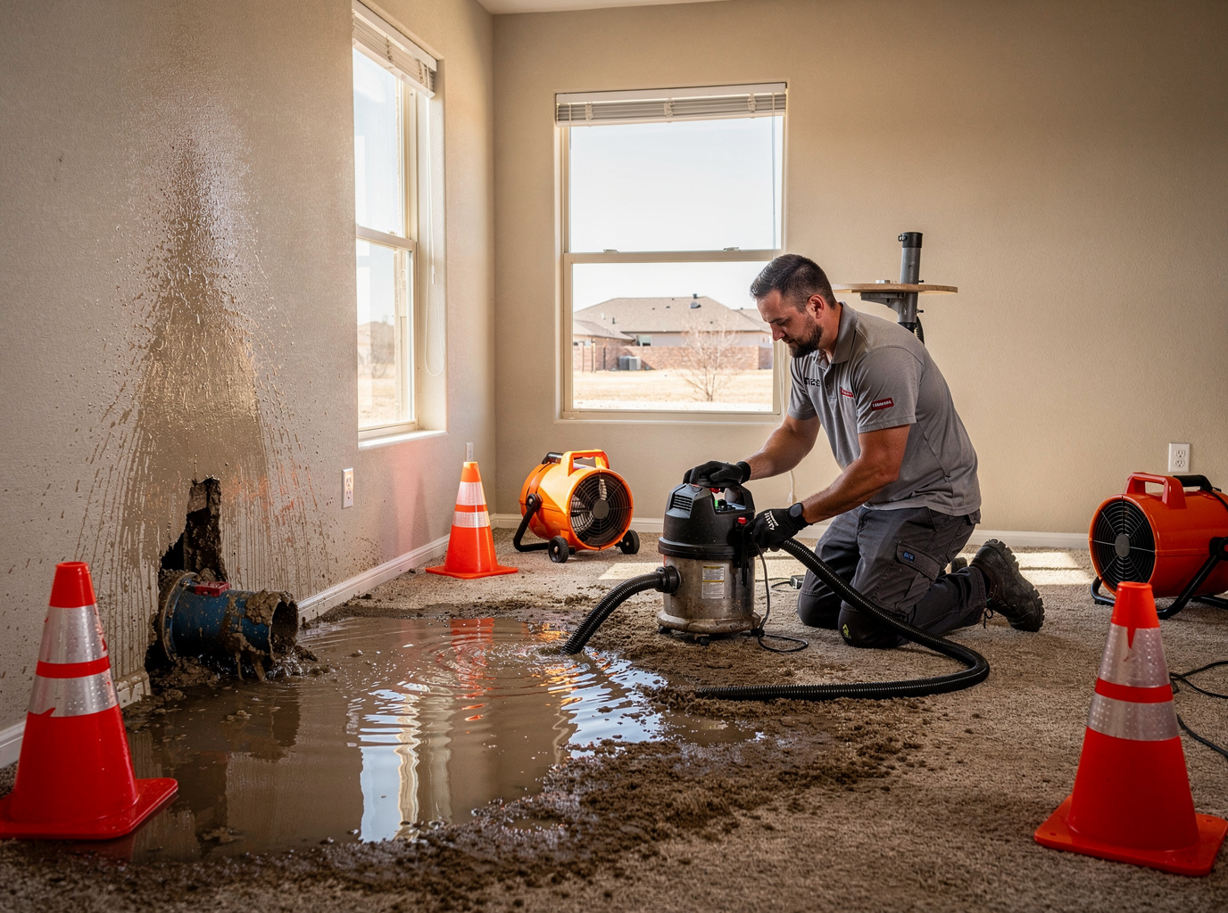 Burst Pipe Water Cleanup in Lubbock, TX
