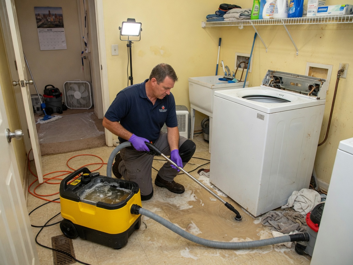 Laundry Room Water Extraction After an Appliance Leak in Lubbock, TX